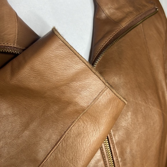 Cole Haan Brown Leather Jacket Sz 12 - Picture 5 of 12